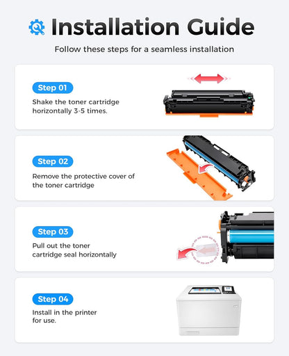 W9090MC High Capacity Toner Cartridge Set 4-Pack with Chip Replacement for HP W9090MC W9091MC W9092MC W9093MC Compatible with HP Color LaserJet Managed E45028dn MFP E47528f Printer Ink Copy Black Cyan