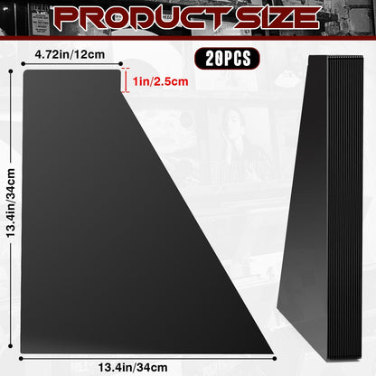 Facmogu 20PCS Vinyl Record Dividers, 12 Inches LP Album Dividers, Plastic 33 RPM Record Divider, 1 Inch Large Tab DIY LP Album Separators, Blank Separators Card for Records Album Storage - Black