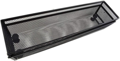 HAHIYO Stackable Mesh Tray Cup 12 x 3 x 2 inches Sturdy Container for Desk Drawer Organizer Collection for Home Office School kitchen Soft Foam Feet No Sharp Edges 2 Pack Black