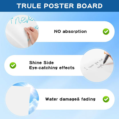 30Pcs VinTS 22x28 White Poster Board, 2 Side Glossy & Matte Thickness Poster Board Bulk for Vision, Science Fair, School Arts (Pack of 30)