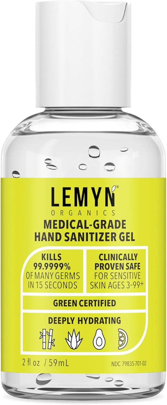 Medical Grade Hand Sanitizer Gel - 97% ORGANIC - 2 FL.OZ.
