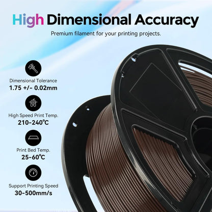 FLASHFORGE Rapid PLA Filament 1.75mm, High Flow Speedy 3D Printer Filament, Experience Exceptional Performance with 500mm/s High-Speed Printing, Neatly Wound & Top-Notch Filament (Chocolate Brown)
