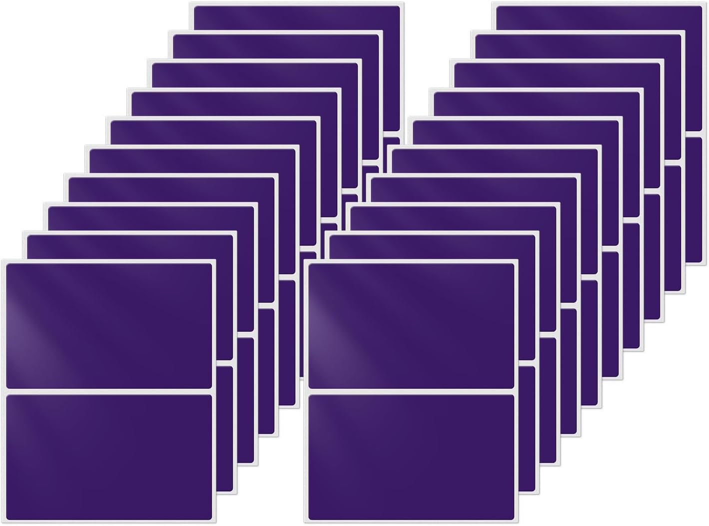 Rectangle Label Stickers 3×2 Inch Vinyl Removable Purple Sticker Waterproof Writable File Folder Moving Labels for Boxes Home Office Labeling 40 PCS