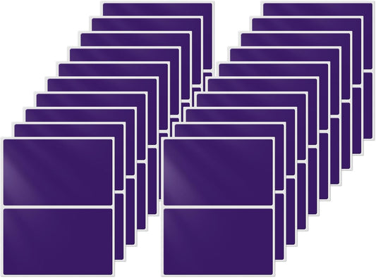 Rectangle Label Stickers 3×2 Inch Vinyl Removable Purple Sticker Waterproof Writable File Folder Moving Labels for Boxes Home Office Labeling 40 PCS