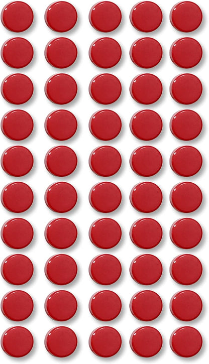 Qualsen Fridge Magnets, 50pcs Small Refrigerator Magnets for Whiteboard, Mini Cute Magnets for Locker, Whiteboard, Kitchen, Office, Classroom (Red)