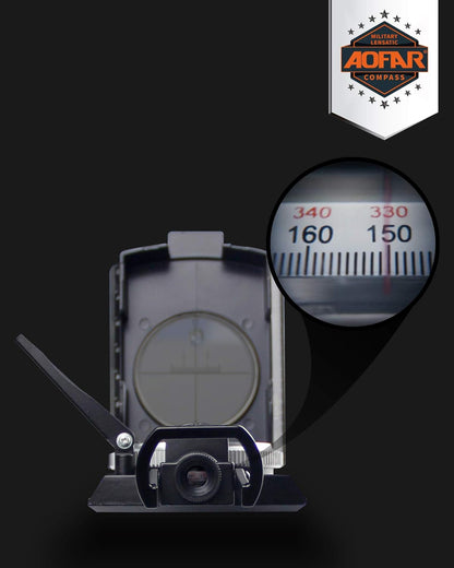 AOFAR AF-4074 Military Compass for Hiking,Lensatic Sighting Waterproof,Durable,Inclinometer for Camping,Boy Scount,Geology Activities Boating