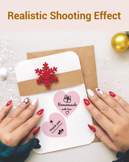 Phomemo 3" Pink Thermal Labels for Shipping Label Printer - Cute Label for Small Business Supplies - 500 Pink Labels/Roll, Cute Heart Stickers Roll for Custom Stickers Personalized & Business