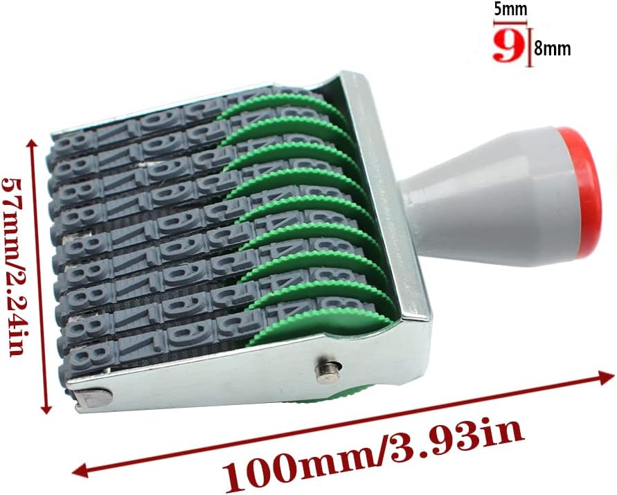 9 Digits Number Stamps Rolling Wheel Stamp Date Stamp Custom Rubber Stamp, Multi- Functional Creative Symbol Office Business Stamps Personalized Custom Office Stamps