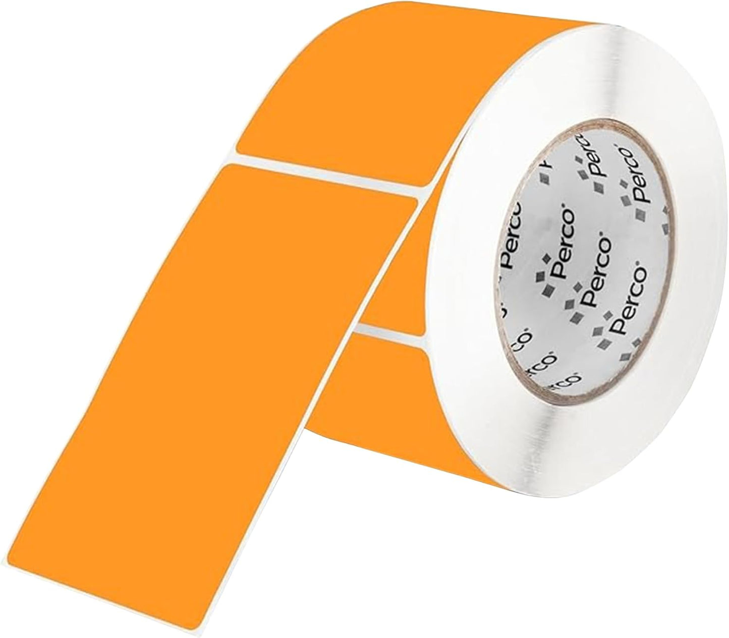 Perco Fluorescent Orange Labels 3x5 Inch 500 Stickers/Roll with Easy Peel Perforation and Strong Adhesion for Inventory Management, Color Coding, Moving Boxes, Retail, Organizing & Crafts–Made in USA