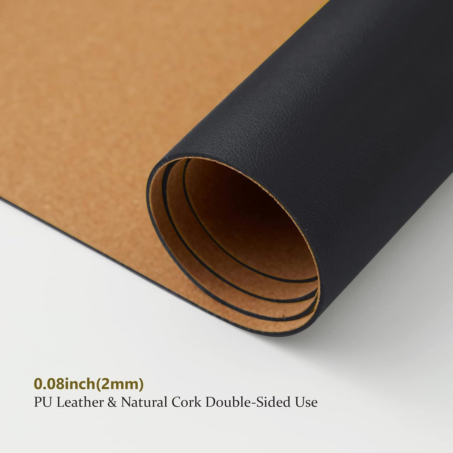 Large Cork Desk Mat - 47.2"x 17" Desk Pad for Office and Home - Ideal for Large Mouse Pad and Desk Mats on Top of Desks(Black)