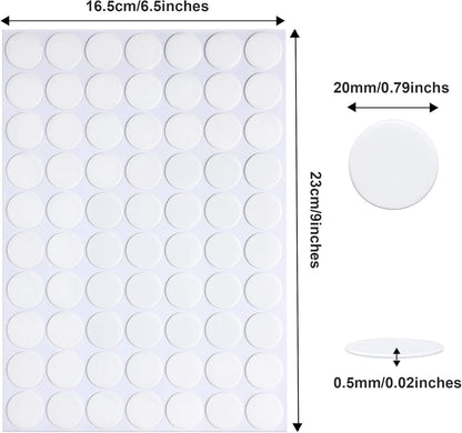 JANYUN 280 Pcs Double Sided Sticky Dot Stickers Removable Round Putty Clear Sticky Tack No Trace Sticky Putty Waterproof Small Stickers for Festival Decoration (20mm, 280)