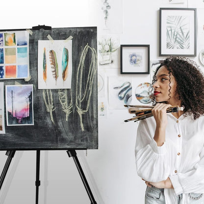 RRFTOK Easel Stand for Sign and Painting: Art Portable Adjustable Metal Tripod Easels for Display Height from 17 to 66 Inch -Canvas Stand for Table-Top/Floor Paint for Artists Adult Holder or Teen