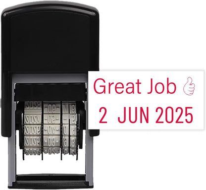 Custom Date Stamp Personalized Signature Logo Stamp with Date Self Inking Signature DD MMM YYYY Stamper for Business 1 Line Name Text with Date Choose from Multi Fonts & Colors