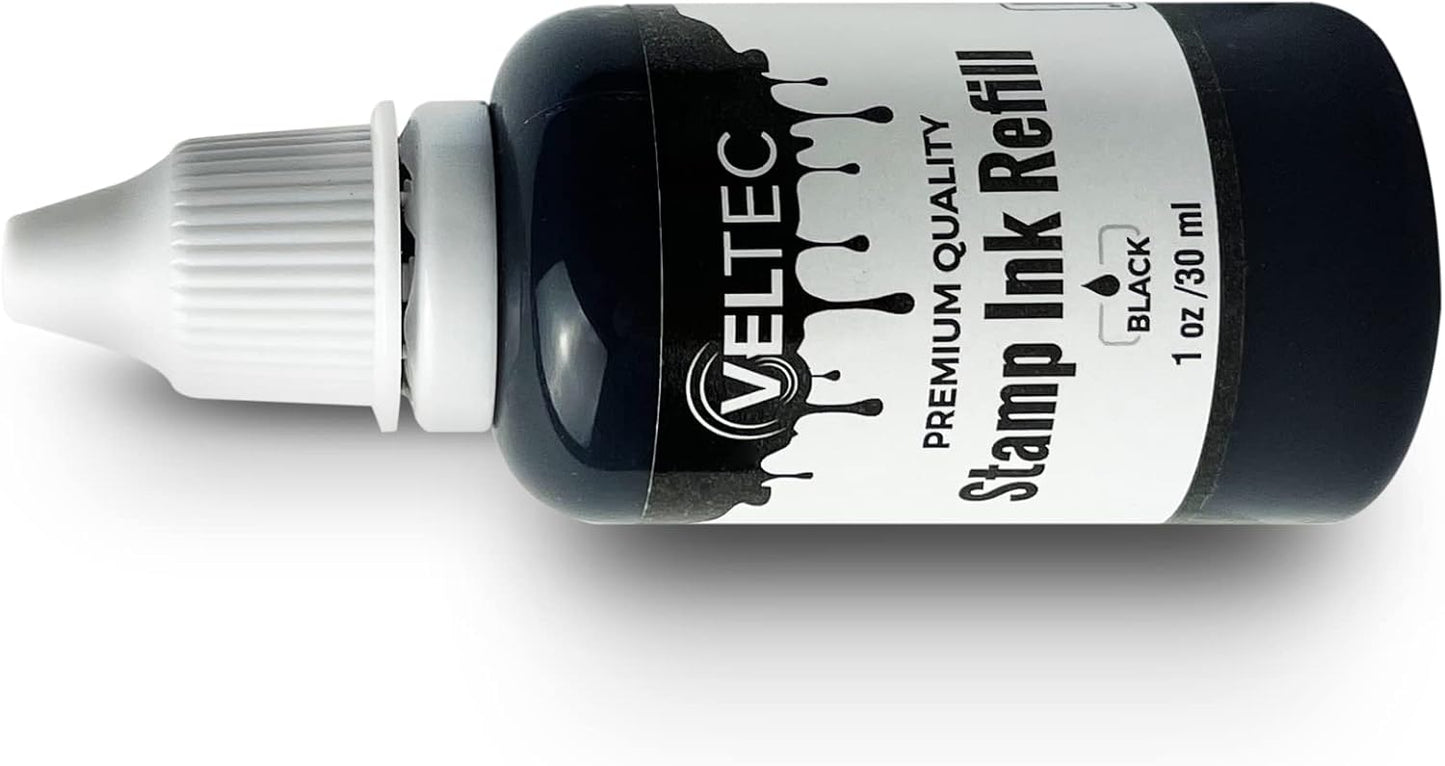 Self-Inking Stamp Refill Ink, Squeeze Bottle – 1 oz. (Black)