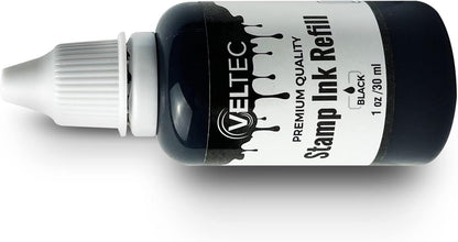 Self-Inking Stamp Refill Ink, Squeeze Bottle – 1 oz. (Black)