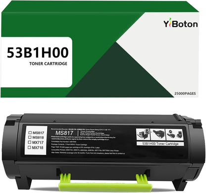 High Yield MS817 53B1H00 53B0HA0 53B1000 Black Toner Cartridge Compatible with Lexmark MS817 MS818DN MS817N MS817n MS817dn MS818 MS818dn MX717 MX718 Printers (25,000 Pages)