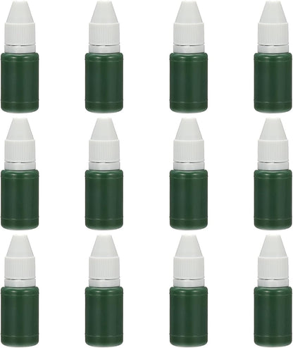 PATIKIL 0.33oz Refill Ink for Stamps and Ink Pads, 12Pcs 10ml Stamp Pad Ink Refill for Office Stamp Self Inking Stamp Date Stamp Scrapbooking, Pale Green