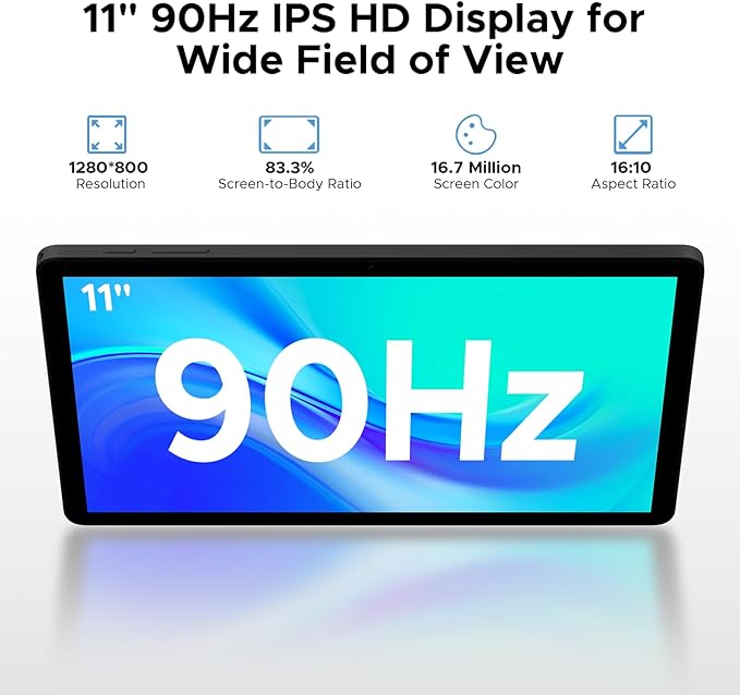 DOOGEE Tab A9 Pro+ Android 16 Tablet,11 inch Tablet with 90Hz Display,30GB+128GB/2TB TF Octa-Core Gaming Tablets,8580mAh,1080P,Bluetooth 5.0+5G WiFi Tablets,13MP+5MP,Face ID/OTG