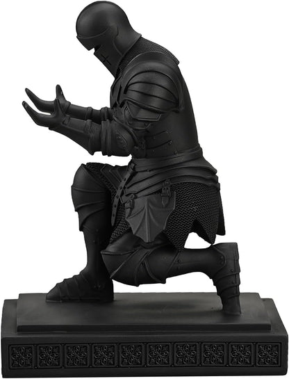Medieval Armored Warrior Knight Pen Holder Desk Organizers and Accessories Resin Pencil Holder Paperweight as Gift with a Cool Letter Opener for Desk (Black)
