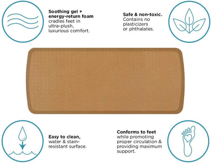GelPro Elite Premier Gel & Foam Anti-Fatigue Kitchen Floor Comfort Mat, 20" x 48", Basketweave Khaki