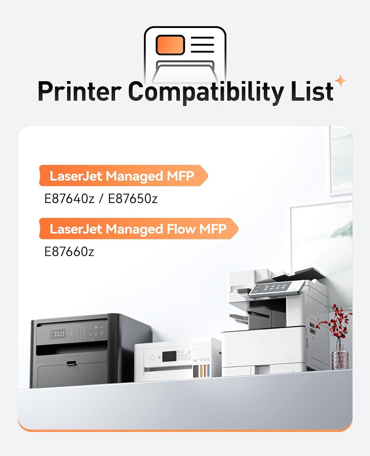 W9050MC High Capacity Toner Cartridge Set 4-Pack W9051MC W9052MC W9053MC Replacement Compatible for HP Color LaserJet Managed MFP E87640z MFP E87650z Flow E87660z Printer Ink Black Cyan Magenta Yellow