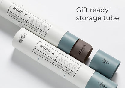 Nordik Cork Leather Desk Mat Cable Organizer - Gunmetal Grey 35 X 17 inch - Premium Extended Mouse Mat for Home Office Accessories - Non-Slip Vegan Leather Desk Pad Protector & Desk Blotter Pad