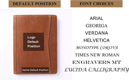 Personalized Leather Portfolio Padfolio for Men, Engraved Gifts for Father's Day for Husband from Wife, Customized Leather Gifts Present for Son/Dad, for Birthday, Brown