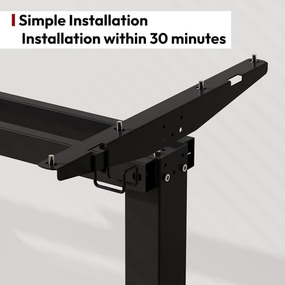 SANODESK Electric Standing Desk 48x24 Inch Height Adjustable Stand Up Desk Home Office Computer Workstation Sit Stand Home Office with Splice Board (Black Frame + Black Top)