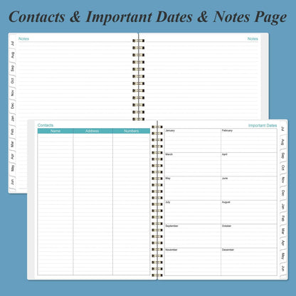 2025-2026 Planner - Academic Planner 2025-2026 from July 2025 to June 2026 with 12 Monthly Tabs, Flexible Cover, Inner Pocket, 8.5" x 11", Blue
