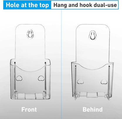 Brochure Holder 4x9 Inches Slant Back Design, Clear Display Stand, Plastic Table Stand Sign Holder,Pamphlet Holder Flyer Holder, Acrylic Display Stand, Acrylic Table Signs Plastic Paper Holder for Office, Home, Store, 4 Pack