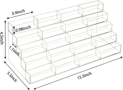 20 Slots Acrylic Business Card Holder for Desk Business Card Stand Clear Plastic Multiple Cards Display Stand Rack for Office Supplies Home School Brochure File Table Recipe