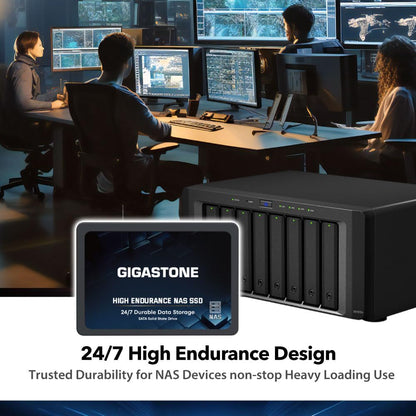 Gigastone 1TB NAS SSD Drive (2-Pack) 24/7 Durable TLC High Endurance RAID Data Storage Network Attached Storage 2.5" SATA Internal Solid State Hard Drives