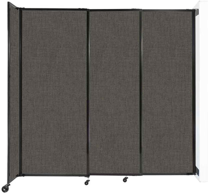 Wall-Mounted Sliding StraightWall Room Divider | Adjustable Widths | Locking Wheels | Room Separator | Up to 7'2" Wide x 6'10" Tall Mocha Fabric Panels