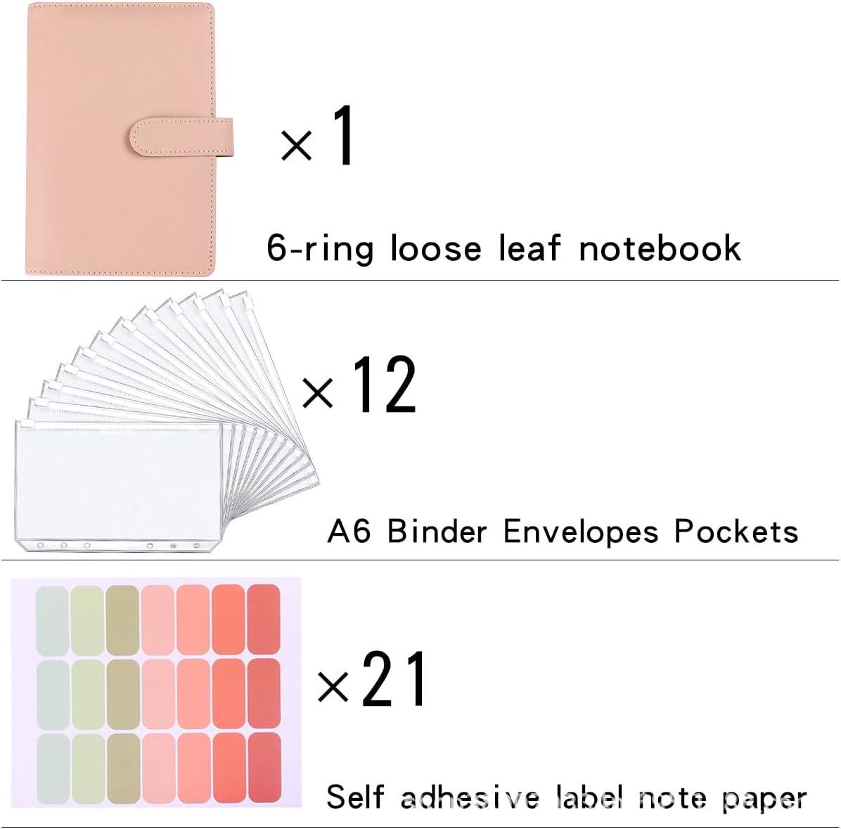Money Saving Binder, Savings Challenges Book with for Cash Envelopes, 12pcs Zipper Envelopes A6 Budget Binder, Budget Planner for Managing Budgets and Saving Money (Pink-7.4IN)