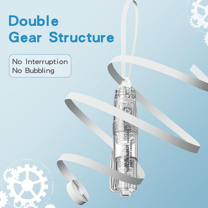 White Retractable Correction Tape, 4PCS Correction Dispensers Pre-Loaded, Cute Pull-Out Pen-Shaped Applicator, Anti-Break Tape for Office Supplies (Transparent, Green, Pink, Purple)