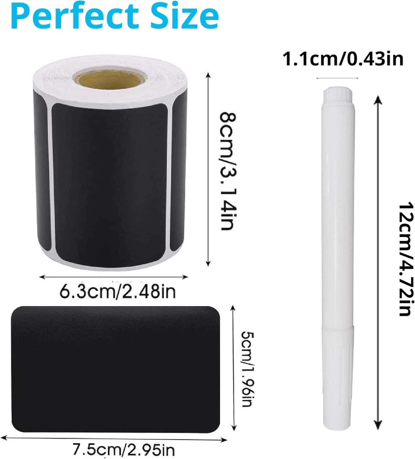 Chalkboard Labels 180 Pcs Waterproof Reusable Label for Food Containers Chalk Sticker Labels with 2 Liquid Chalk Markers for Mason Jars, Parties Decoration, Craft Rooms, Storage, Home, Kitchen