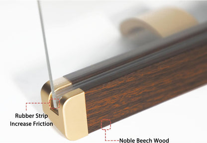 8.5 x 11 Acrylic Sign Holder, Classic Wooden Gold Stand, Double Sided Display Table Top Paper Holder, for Office, Cafe, Store, Menu, Certificate, Document (Vertical, 6pack)