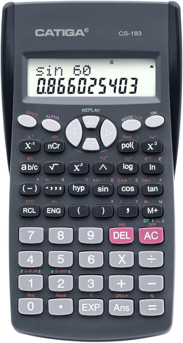Scientific Calculator 2 Line - for Math (Algebra and Trigonometry), Science, Statistics, Engineering, Physics, Business Class, Over 200 Functions, with Memory and Replay Function