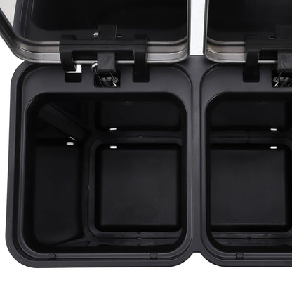 Kitchen Trash Can, 2 x 7.93 Gal (2 x 30L) Dual Trash Can with Recycle Bin, Stainless Steel Garbage Can, Fingerprint-Resistant Soft-Close Dual Recycling Bins for Kitchen