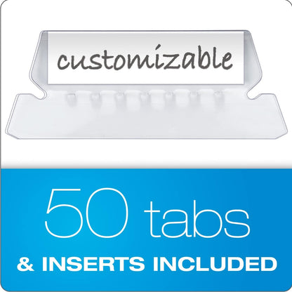 Pendaflex Black Hanging File Folders, 8.5 X 11 Letter Size with 1/5 Cut Adjustable Tabs - 50 Pack