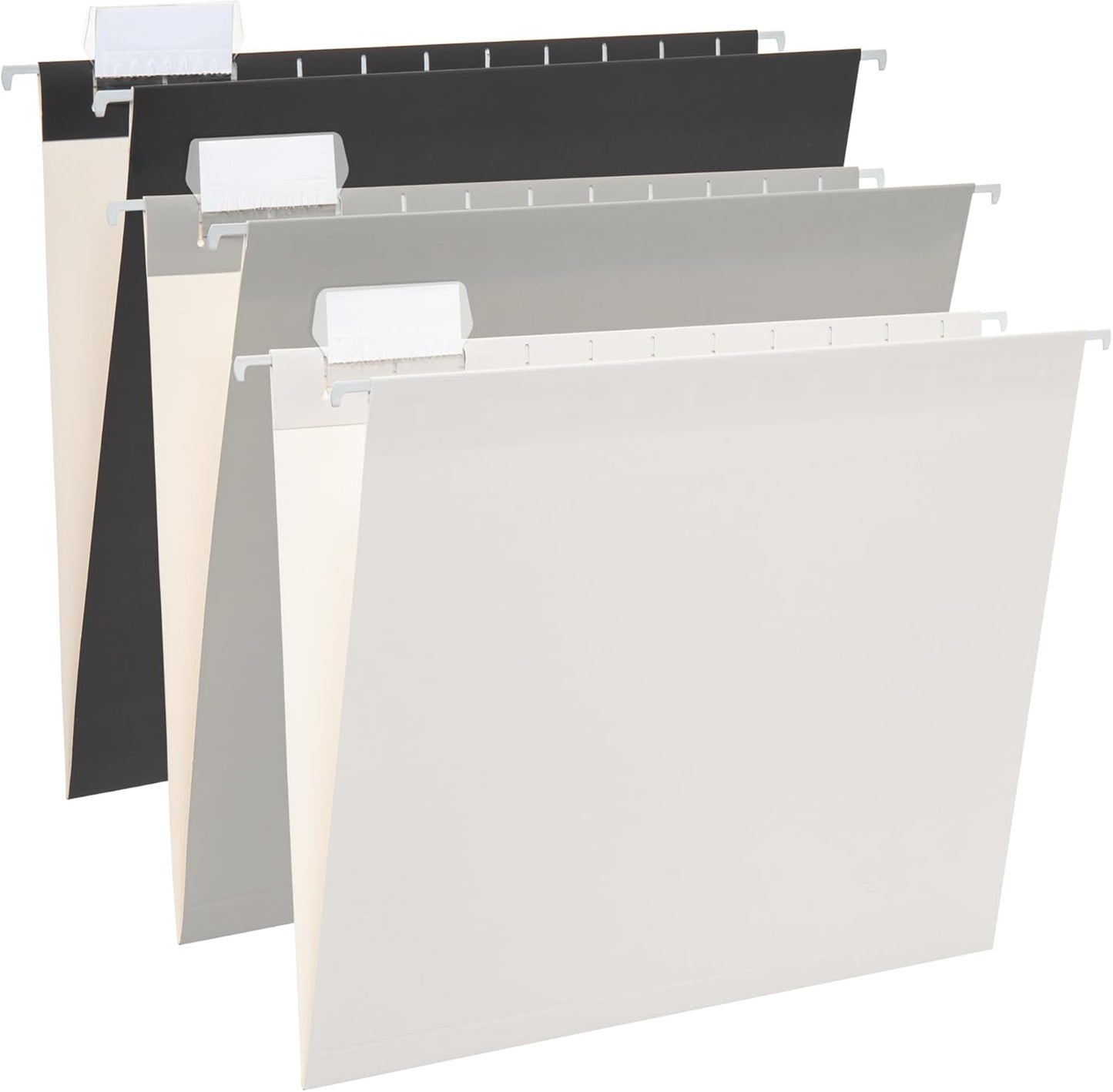 Y YOMA 6 Pack Gradient Hanging File Folders Letter Size Decorative Hanging Folder Pretty File Folder Organizer for Filing Cabinet Office Home with 1/5-Cut Adjustable Tabs, Ash Grey