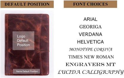 Personalized Leather Portfolio Padfolio for Men, Engraved Gifts for Father's Day for Husband from Wife, Customized Leather Gifts Present for Son/Dad, for Birthday, Oil Wax