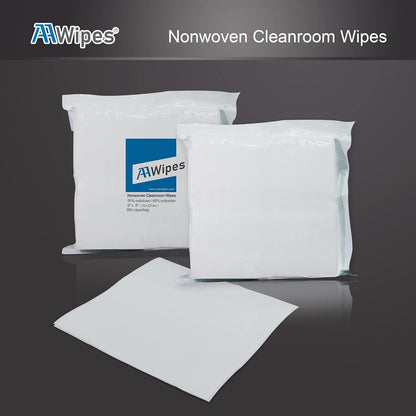 AAwipes Cleanroom Wipes 6" x 6" (Bag of 300 Pcs, Grade A, 68 GSM) Lint Free Wipes Cellulose/Polyester Wipers for Lab, Electronics, Pharmaceutics, Electronics, Printing, Semiconductor etc. (NW06806)