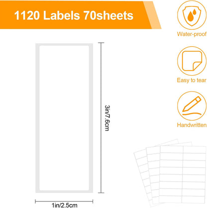 Joyberg 1120 PCS Removable Freezer Labels for Organizing, 1”x3” Frozen Food Labels Stickers, Tear-Resistant No Residue Blank Sticker Labels to Write On, Removable Labels for Food Containers