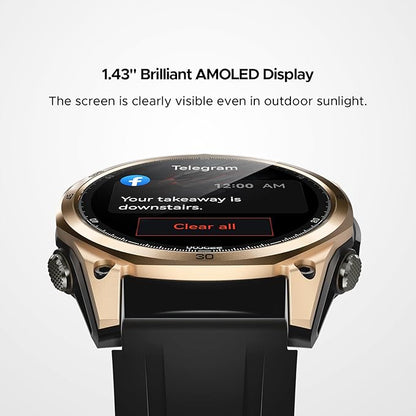 DOOGEE Anywise W1 Mens Smart Watch, 5ATM Dual-Band GPS Fitness Tracker, 1.43'' Smart Watches for Android and iPhone, 170+ Sports Modes, Answer/Make Calls/18 Days Battery/Led Flashlight/Compass/2 Strap