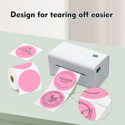 3 X 3 Inch Color Coding Dot Labels Circle Thermal Printable Waterproof 500 Pcs Round Stickers Adhesive Writable for Office, Home, Garage, DIY Sticker, Barcodes, Name Tag, Pink