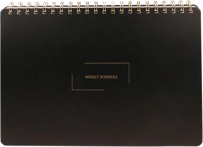 Undated Weekly Schedule | Business Planner | 8.25” x 11.75” ADHD Organizer | Premium Multi-Layout Schedule | Black | Landscape Layout