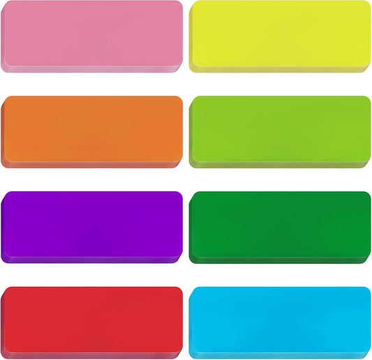 48 Pieces Colorful Magnetic Dry Erase Labels,Waterproof Reusable Strips for Classroom Home Office Garage Refrigerator Blank Writable Erasable Cards Colored Border Name Tags Students Locker Shelf