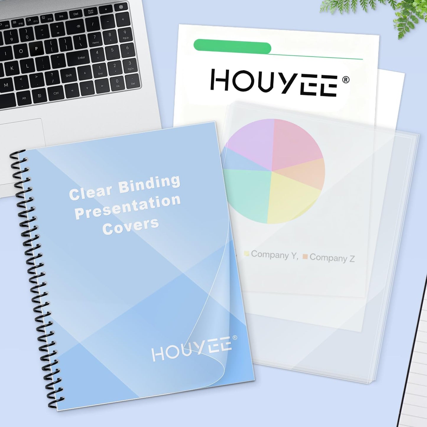 HOUYEE 25 Pack 12 Mil PVC Binding Presentation Covers,Clear Report Covers, Letter Size, 8.5x11 Inches