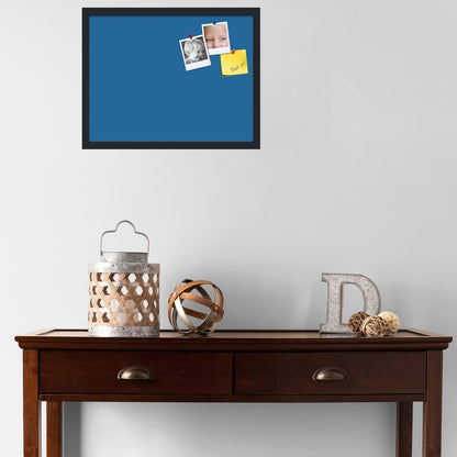 PinPix 22x17 Inch Cork Bulletin Board. This Decorative Framed Pin Board Comes with Navy Pastel Design and a Satin Black Frame. Ideal for Home Office Decor or Message Board (PinPix-1811)